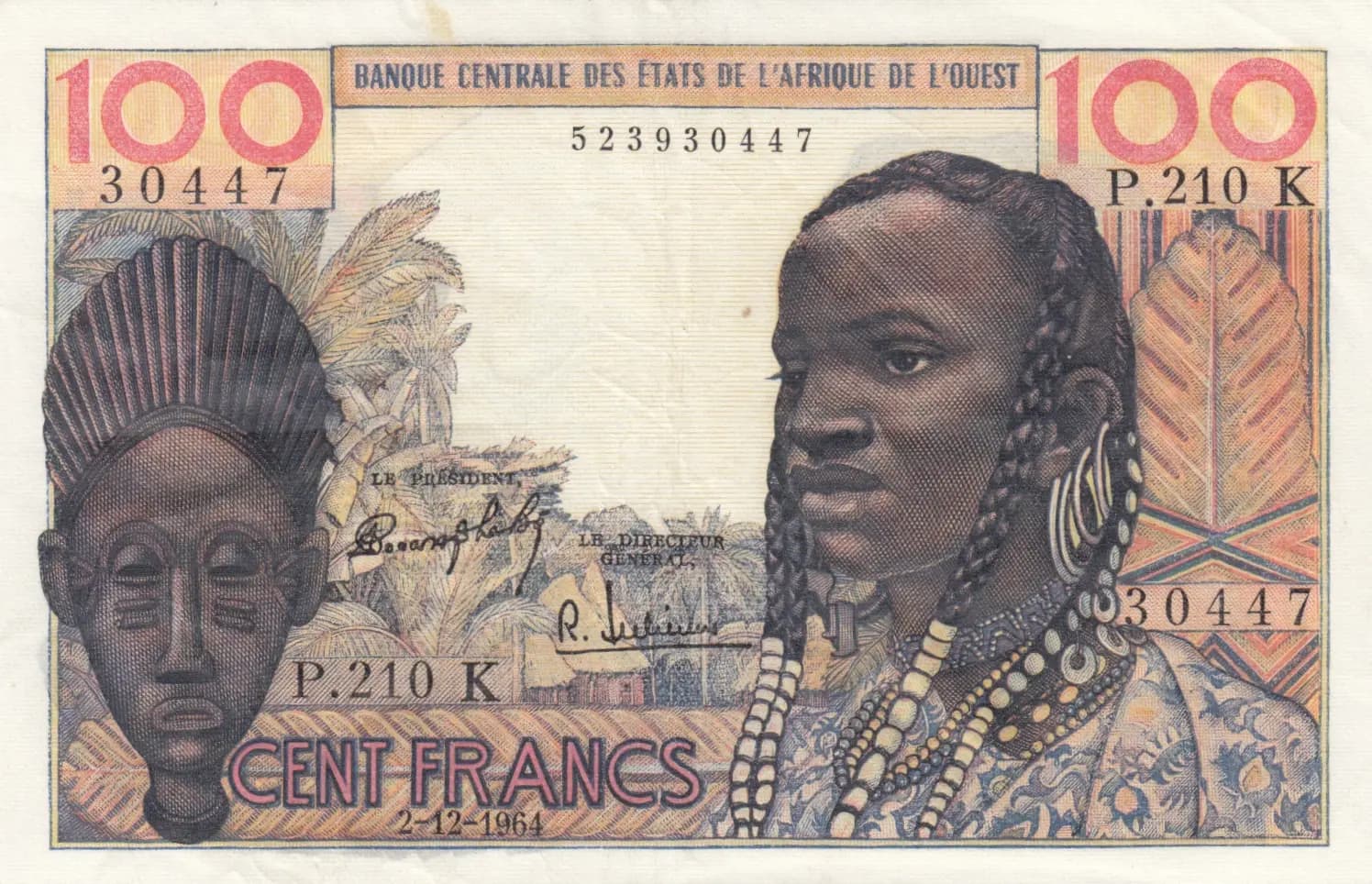 100 francs 1964 from West African States, P-701Kd (1964) — image 1