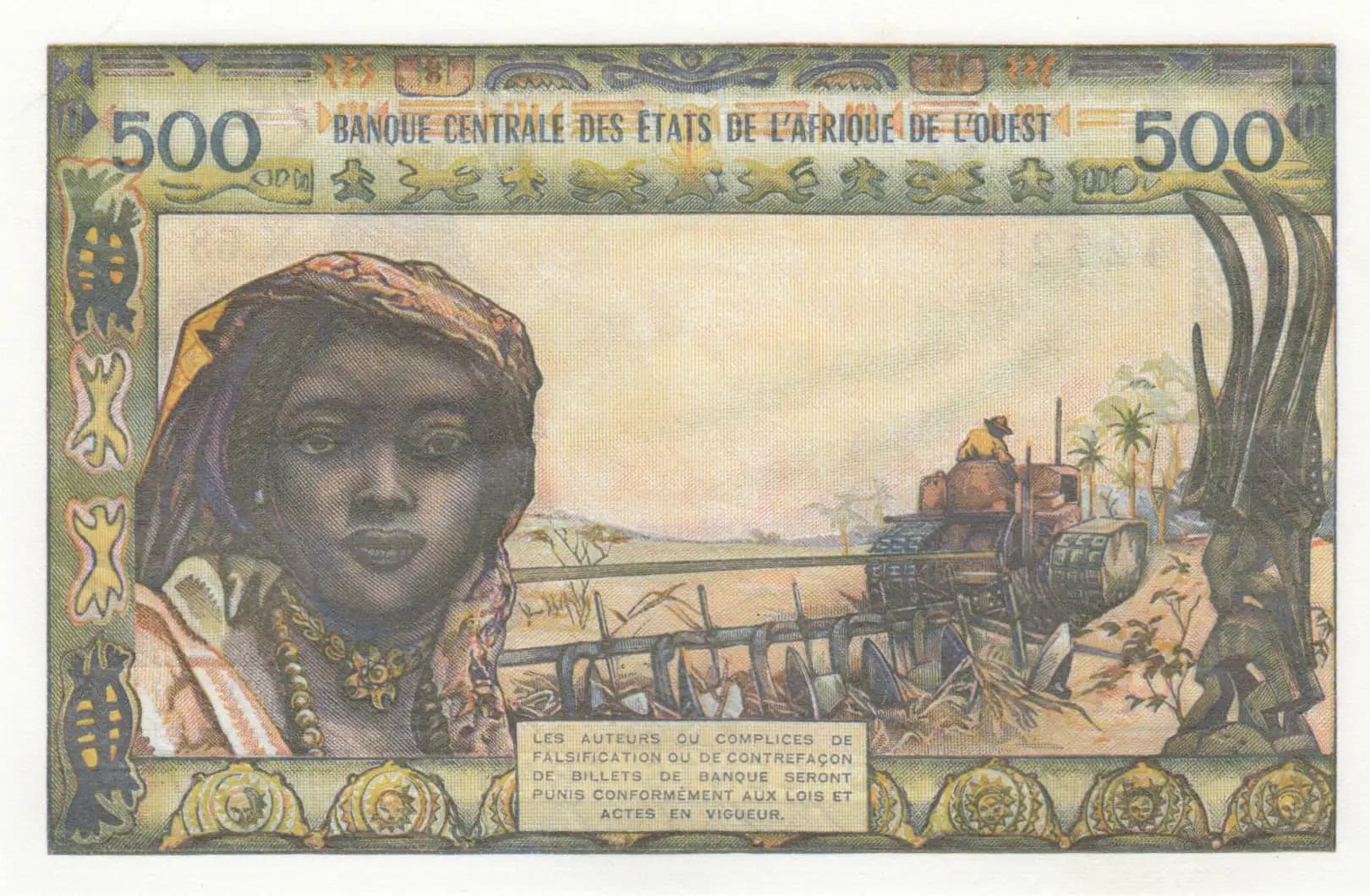 500 francs 1959 from West African States, P-602Hm (1959) — image 2