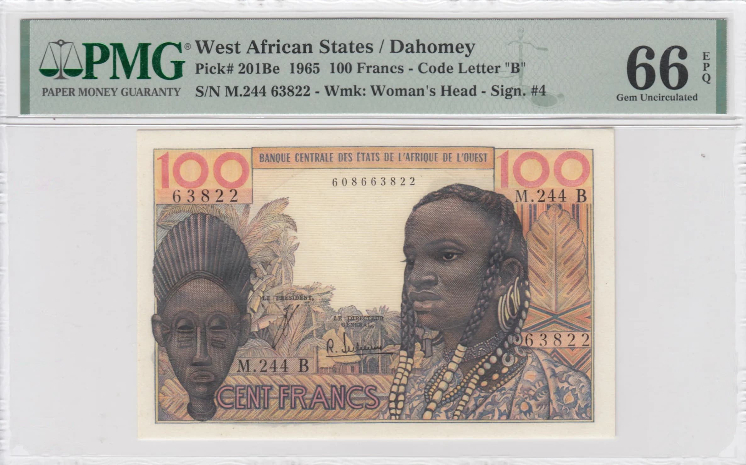 100 francs 1965 from West African States, P-201Be (1965) — image 1