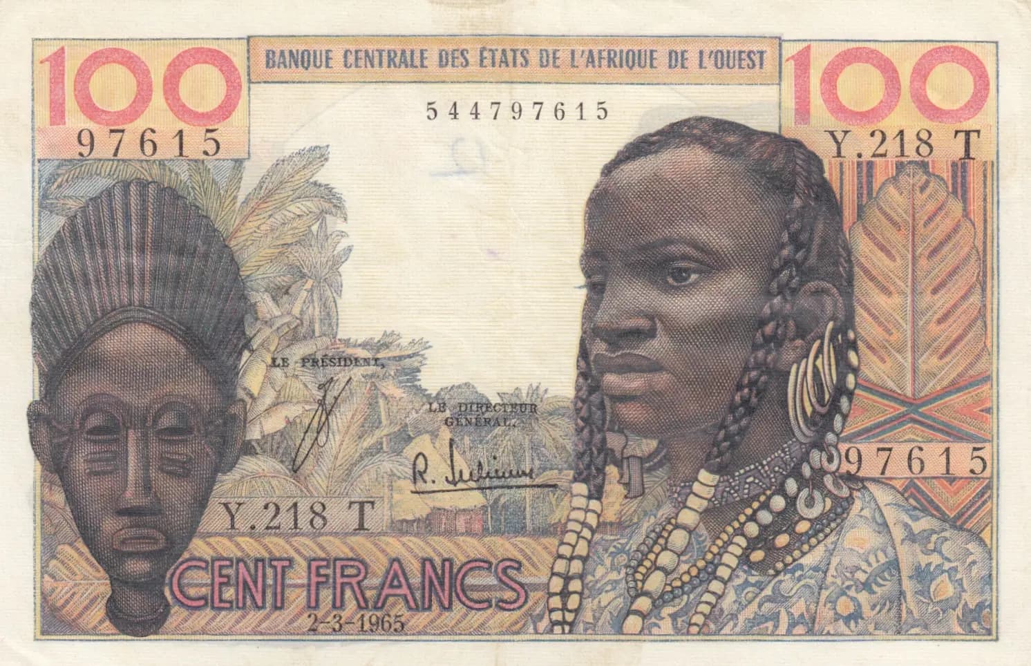 100 francs 1965 from West African States, P-801Te (1965) — image 1