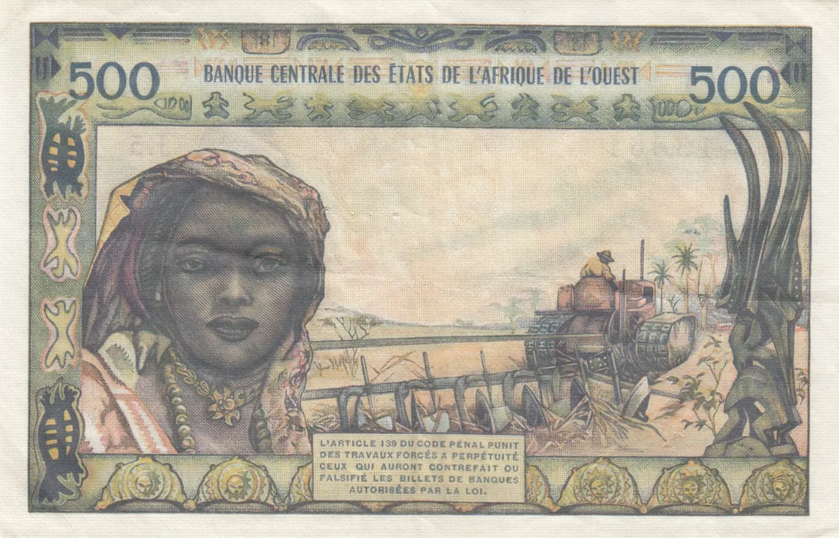 500 francs 1959 from West African States, P-3 (1959) — image 2