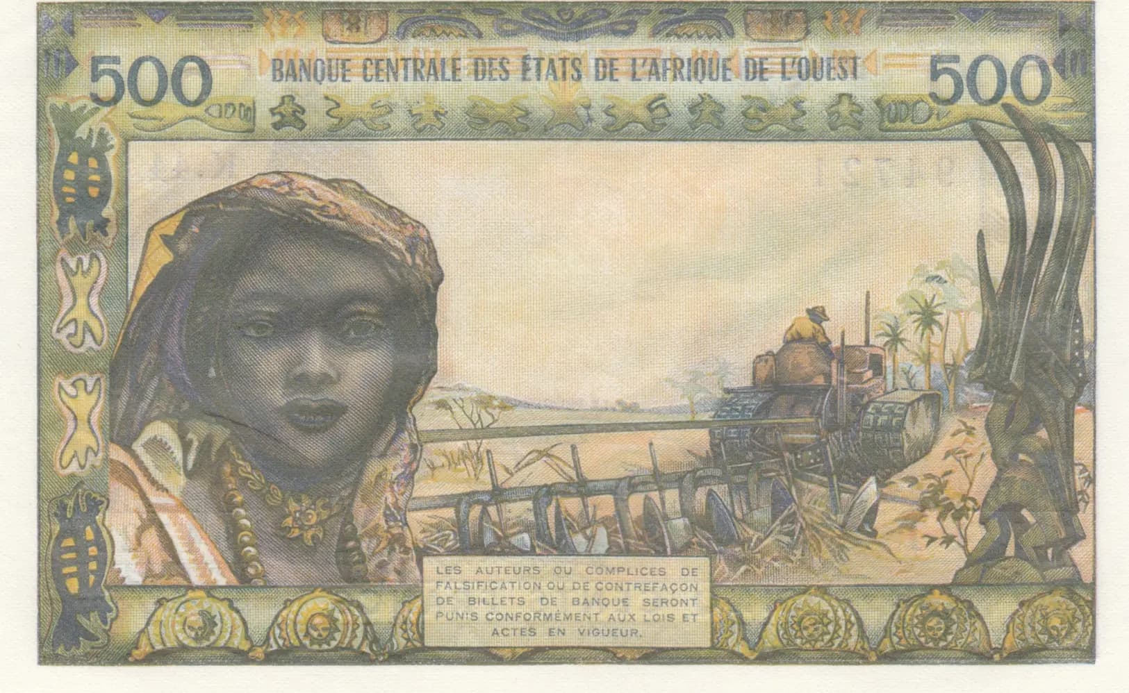 500 francs 1959 from West African States, P-802Tk (1959) — image 2