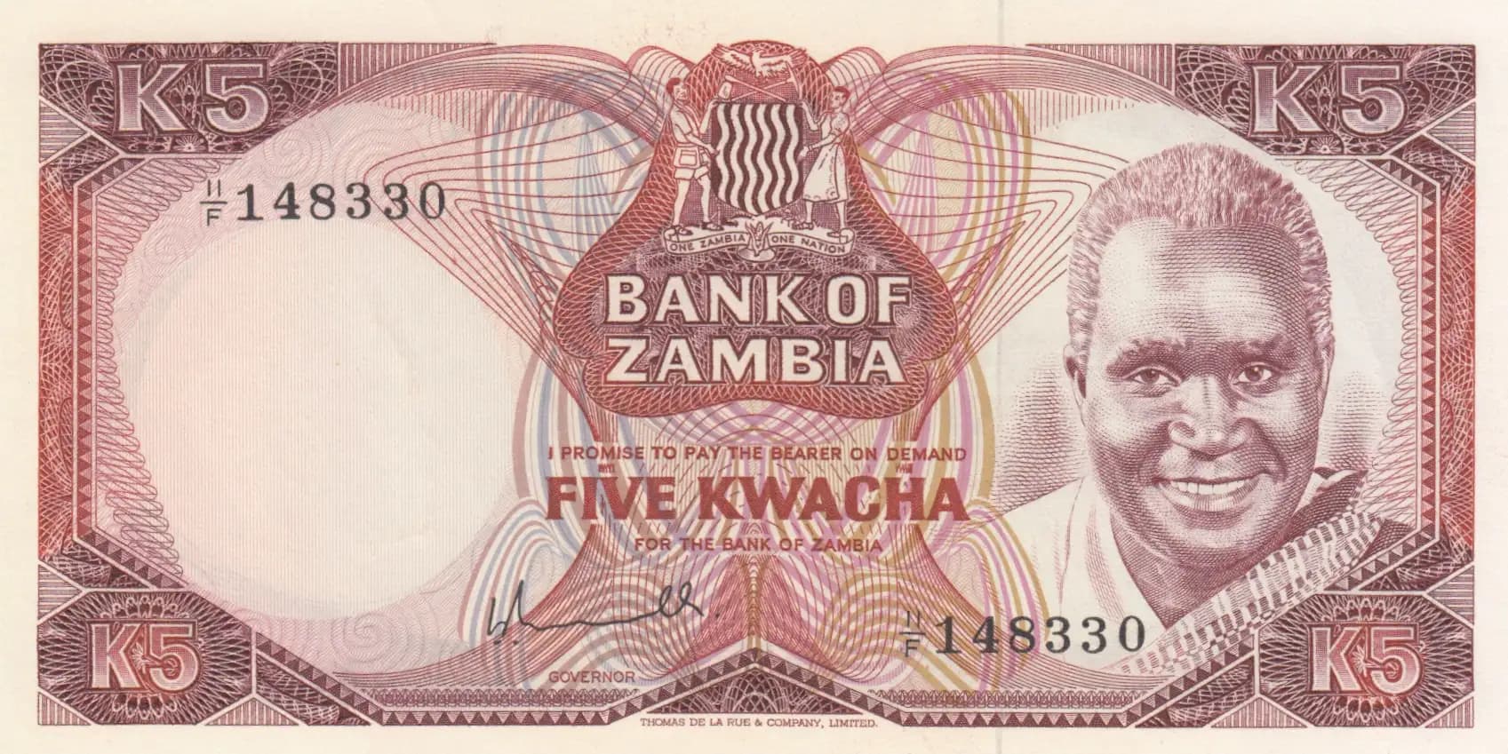 5 kwacha 1976 from Zambia, P-21