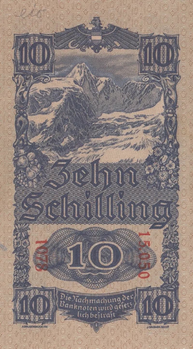 10 hillings 1945 from Austria, P-114 (1945) — image 2