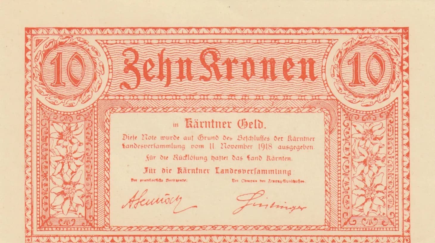 10 kronen 1818 Kärnten from Austria, P-S102 (1818) — image 1