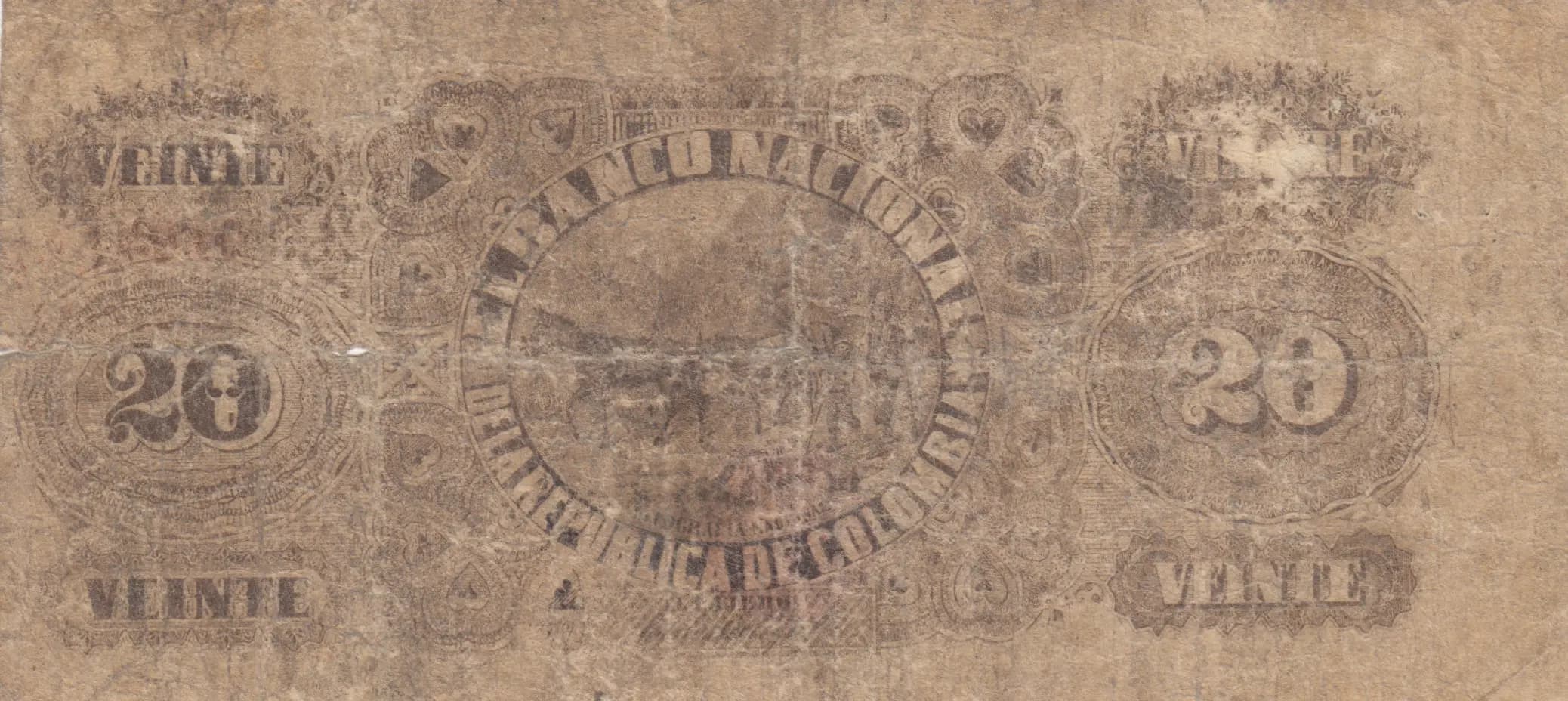 20 pesos 1900 from Colombia, P-276 (1900) — image 2