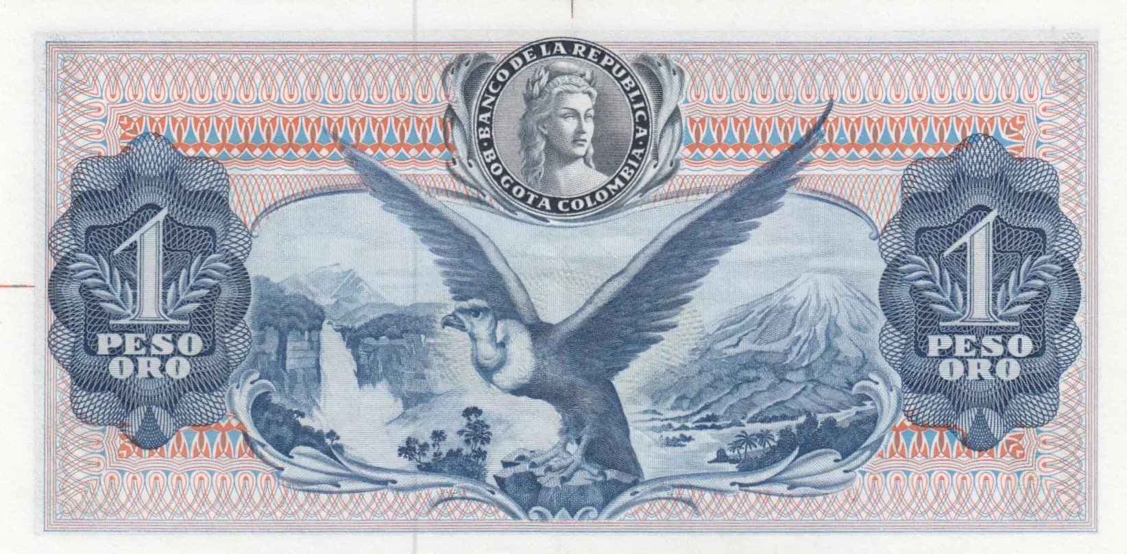 1 peso 1964 from Colombia, P-404b (1964) — image 2