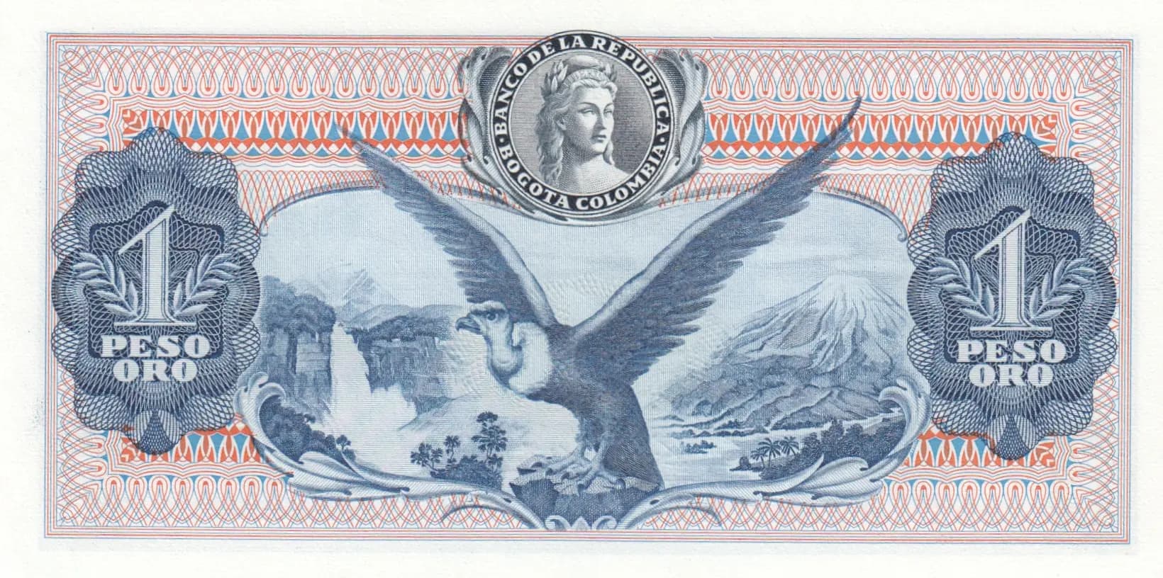 1 peso 1966 from Colombia, P-404c (1966) — image 2