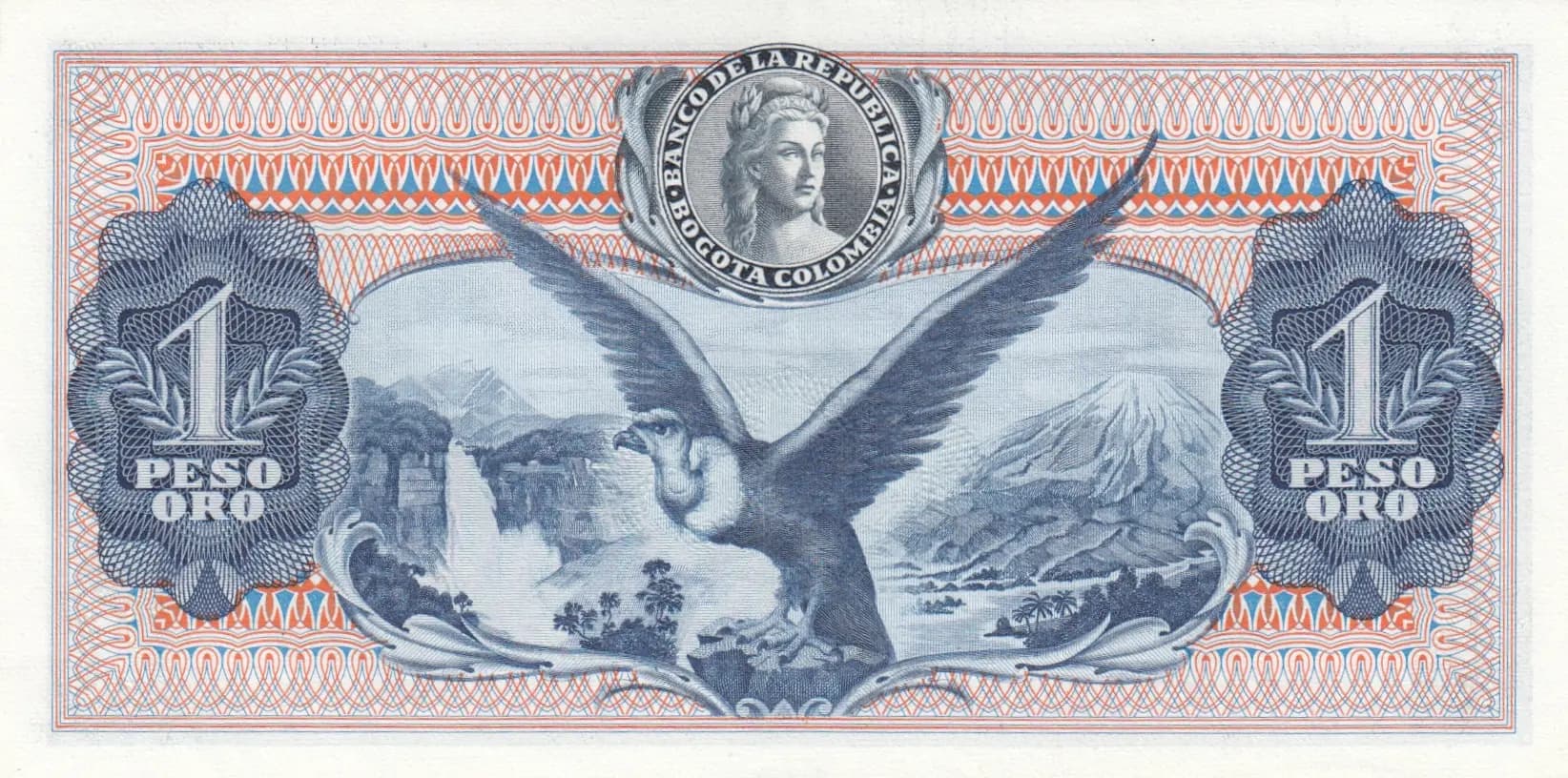 1 peso 1969 from Colombia, P-404d (1969) — image 2