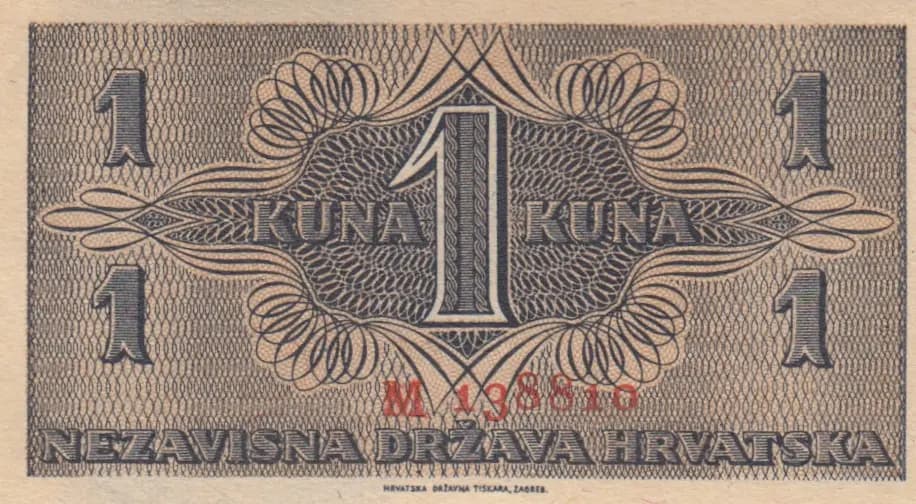 1 kuna 1942 from Croatia, P-7a (1942) — image 2