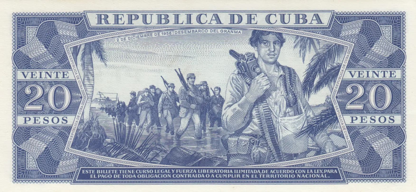 20 pesos 1964 specimen from Cuba , P-97bs (1964) — image 2