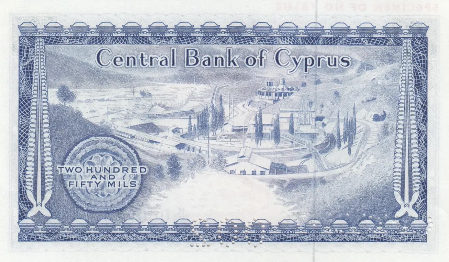 250 mils 1974 specimen from Cyprus, P-41bs (1974) — image 2