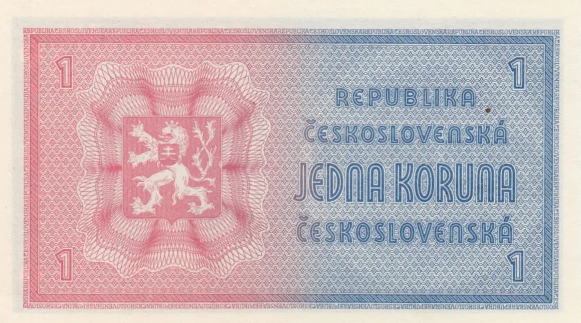 1 korona 1946 from Czechoslovakia, P-58 (1946) — image 2