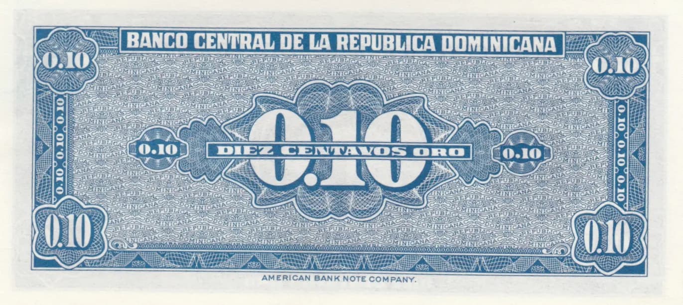 10 centavos oro 1962 from Dominican Republic, P-85 (1962) — image 2