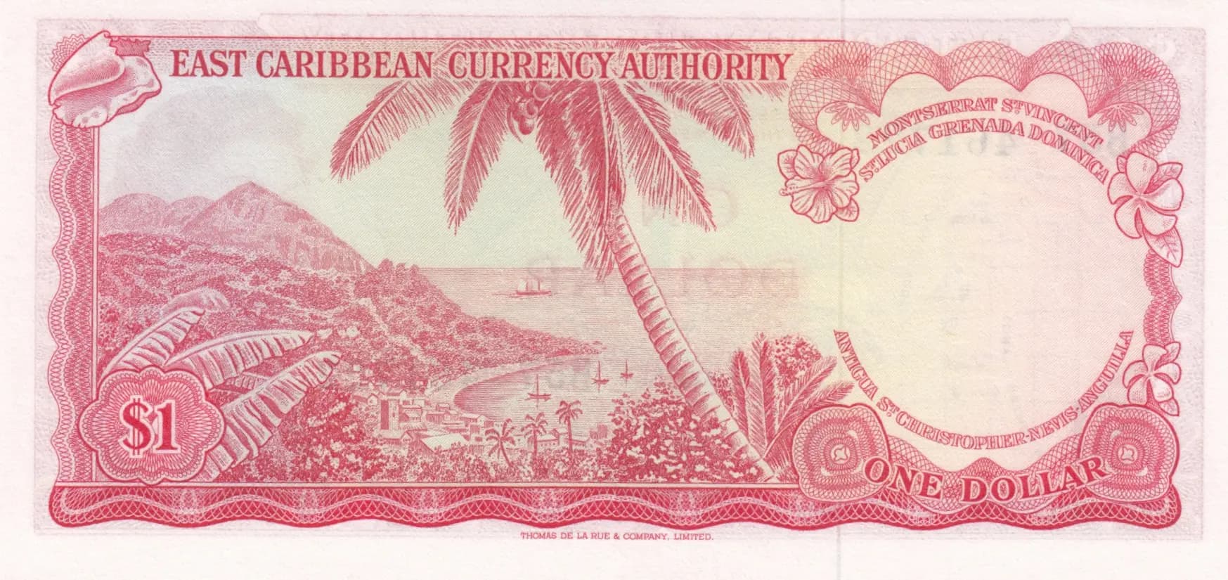 1 dollar 1965 from East Caribbean States, P-13e (1965) — image 2