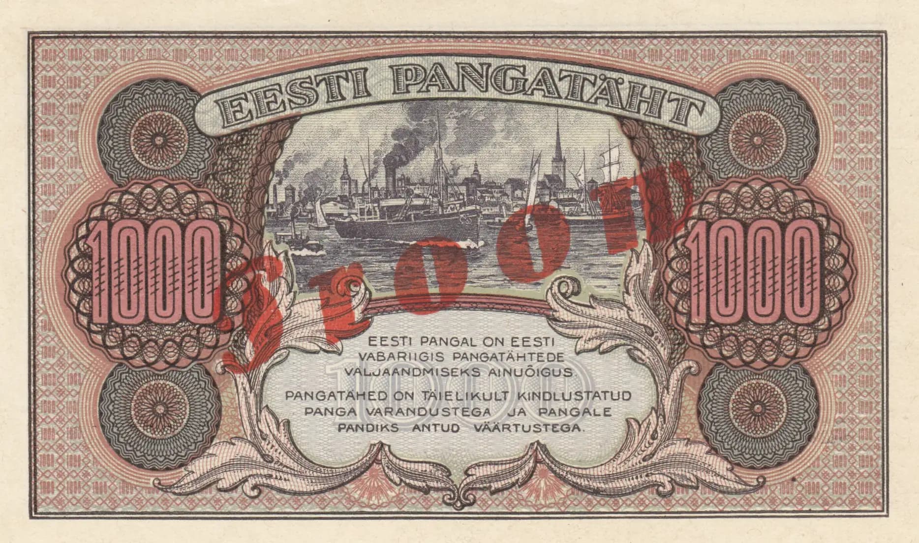 1000 marka 1922 specimen from Estonia, P-59es (1922) — image 2