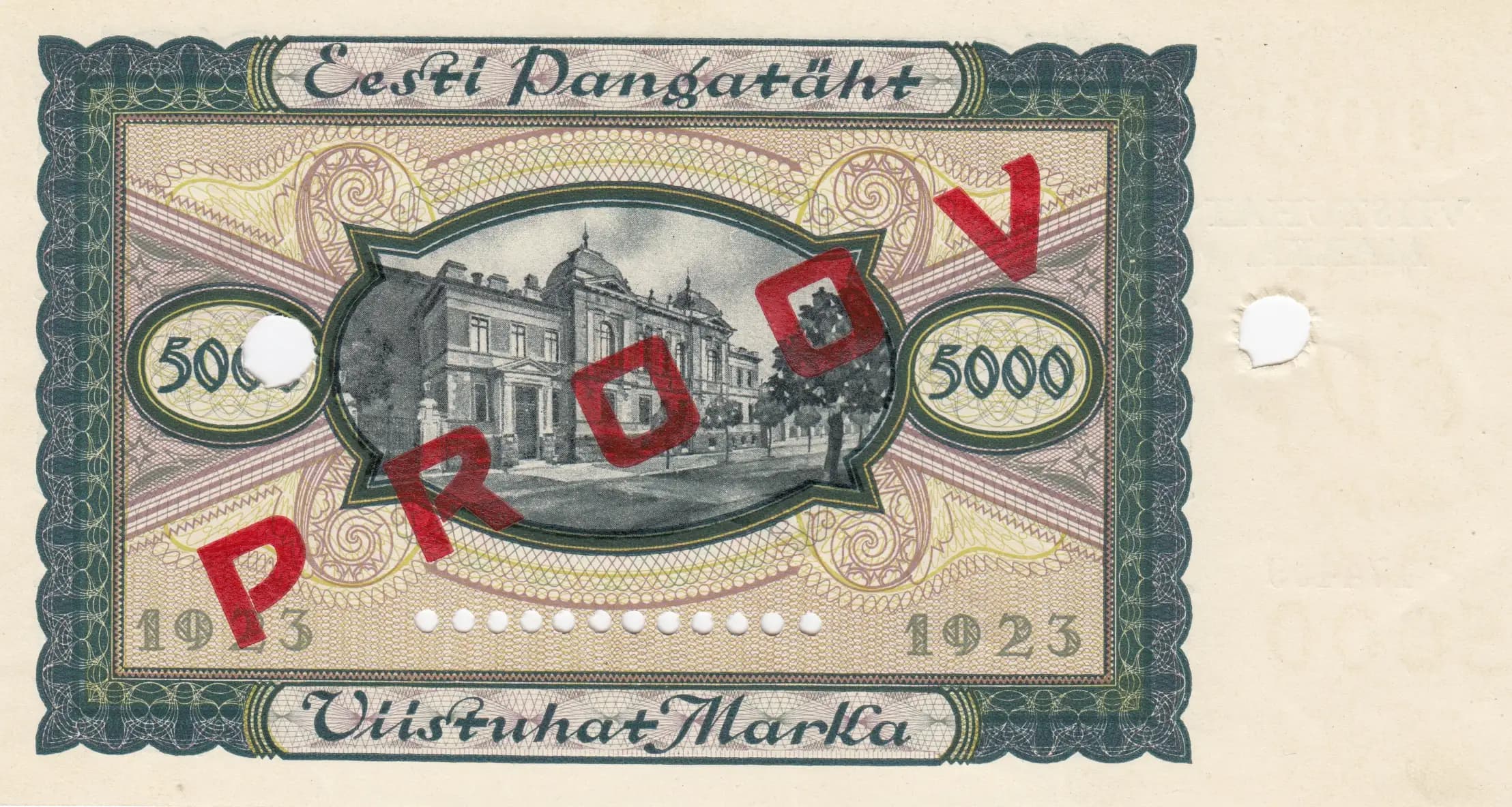 5000 marka 1923 specimen from Estonia, P-60s1 (1923) — image 2