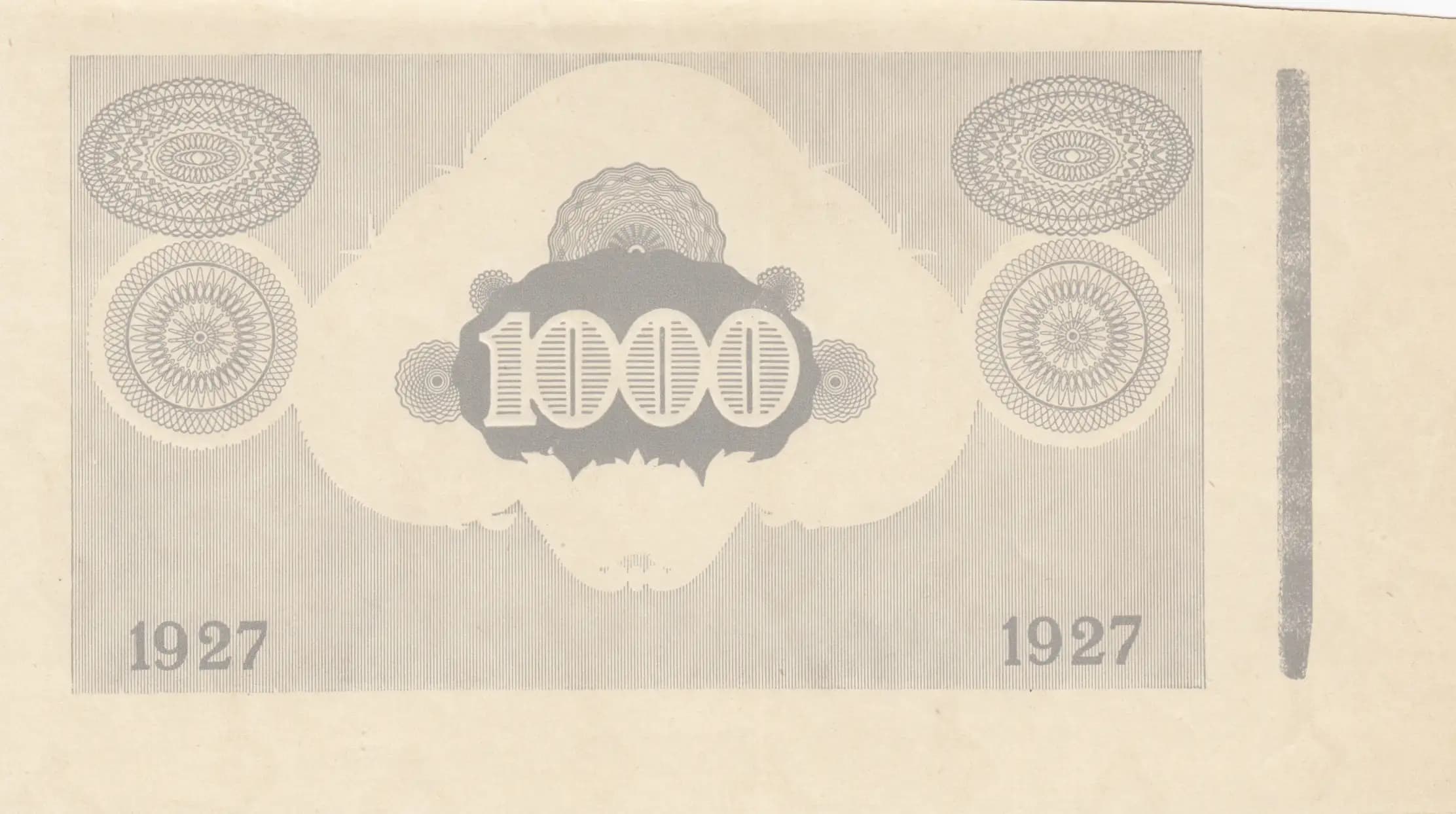 1000 marka 1927 progressive proof from Estonia, P-59fpp12 (1927) — image 1