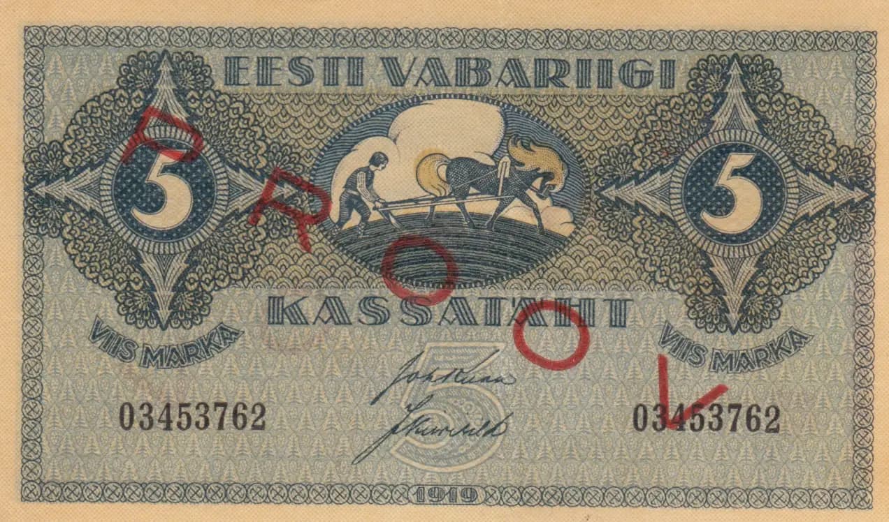 5 marka 1919 specimen from Estonia, P-45s (1919) — image 1