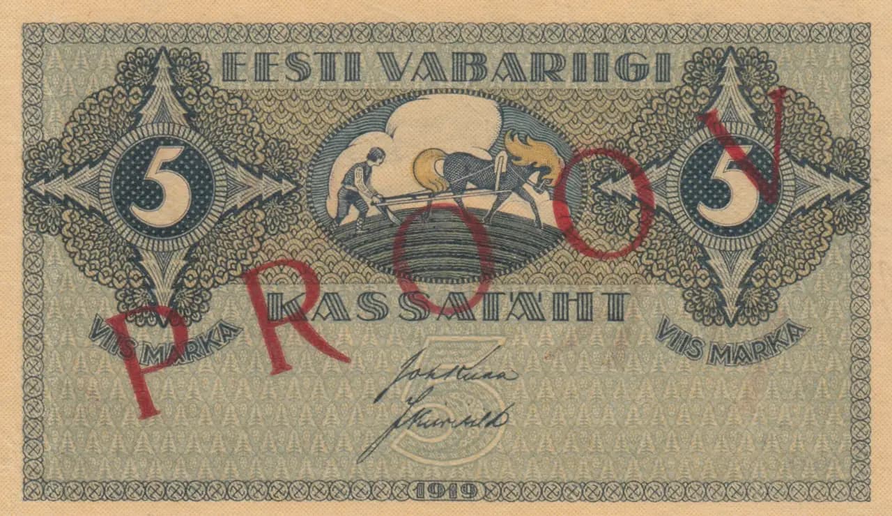5 marka 1919 specimen from Estonia, P-45s (1919) — image 1