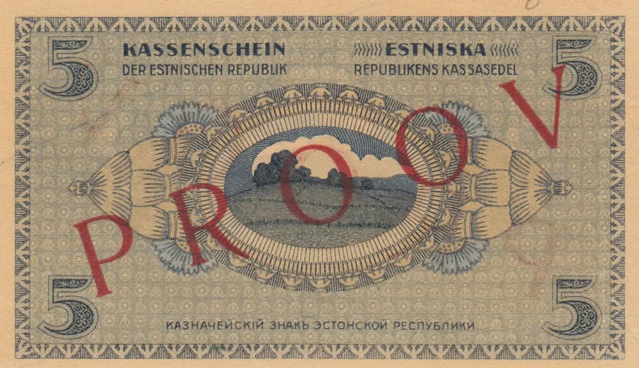 5 marka 1919 specimen from Estonia, P-45s (1919) — image 2