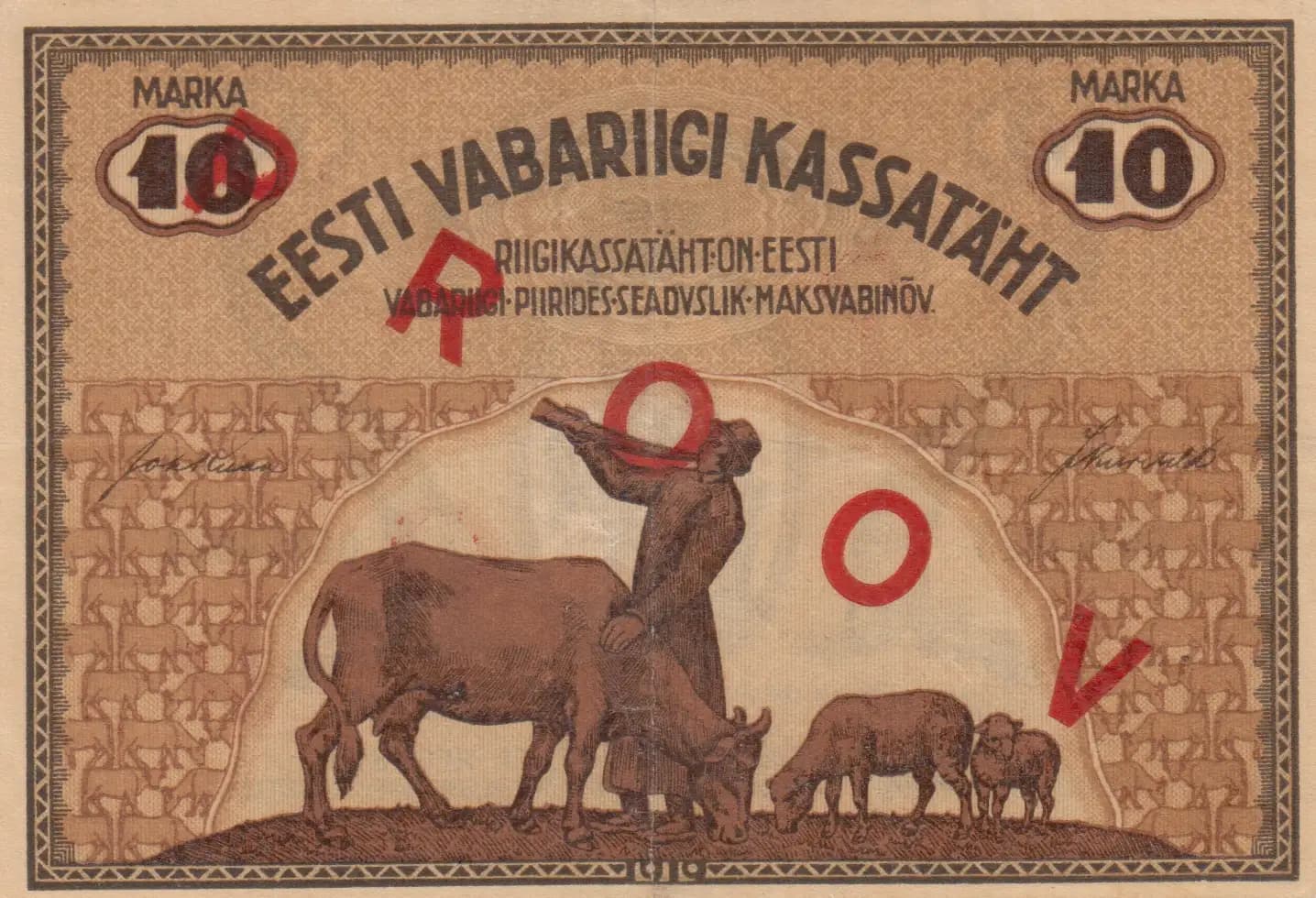 10 marka 1919 specimen from Estonia, P-46as (1919) — image 2