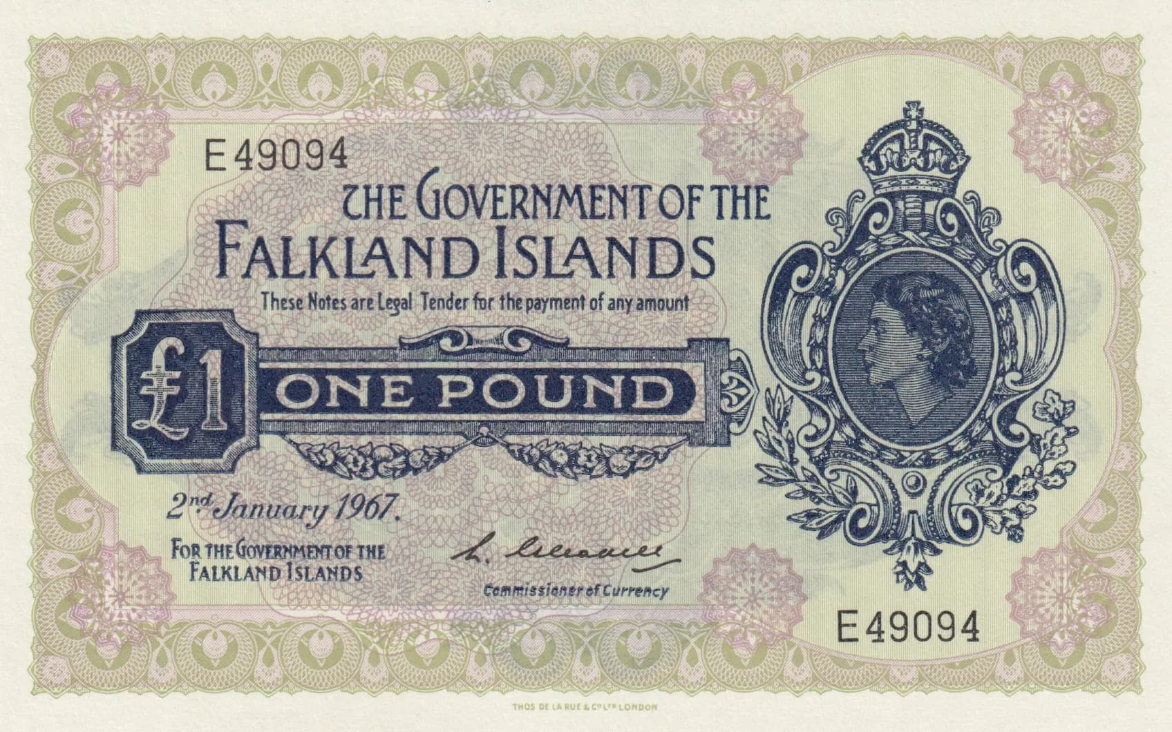1 pound 1967 from Falkland Islands, P-8a (1967) — image 1