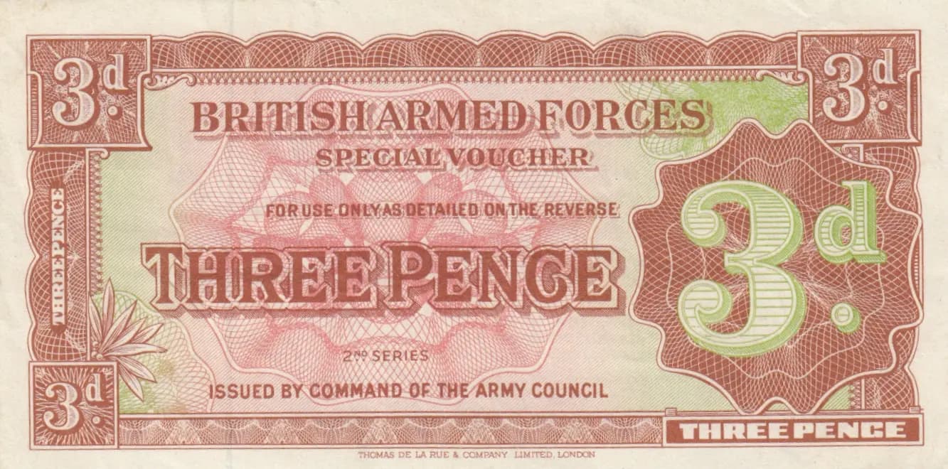 3 pence 1948 from Great Britain, P-M16a (1948) — image 1