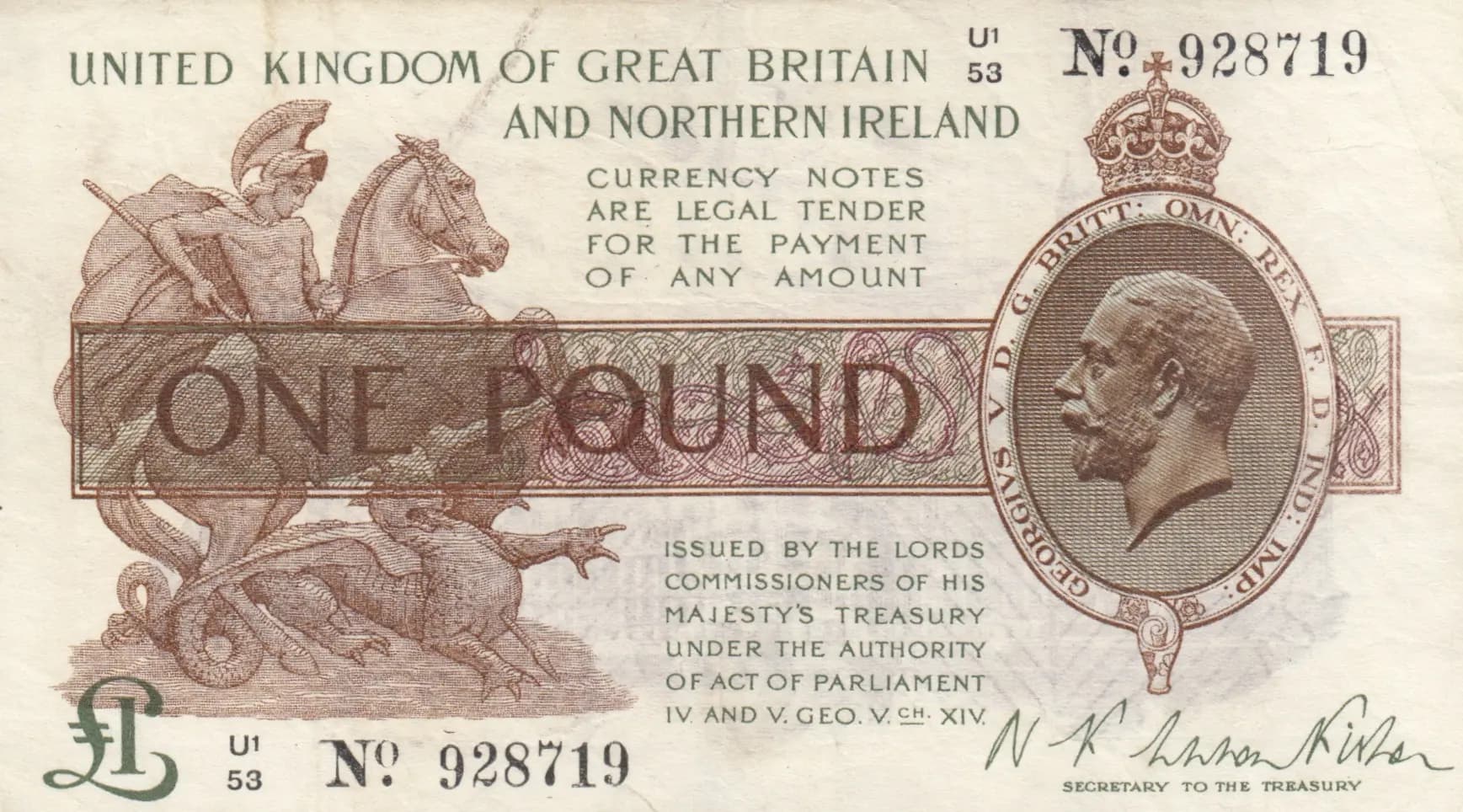 1 pound 1922 from Great Britain, P-359a (1922) — image 1