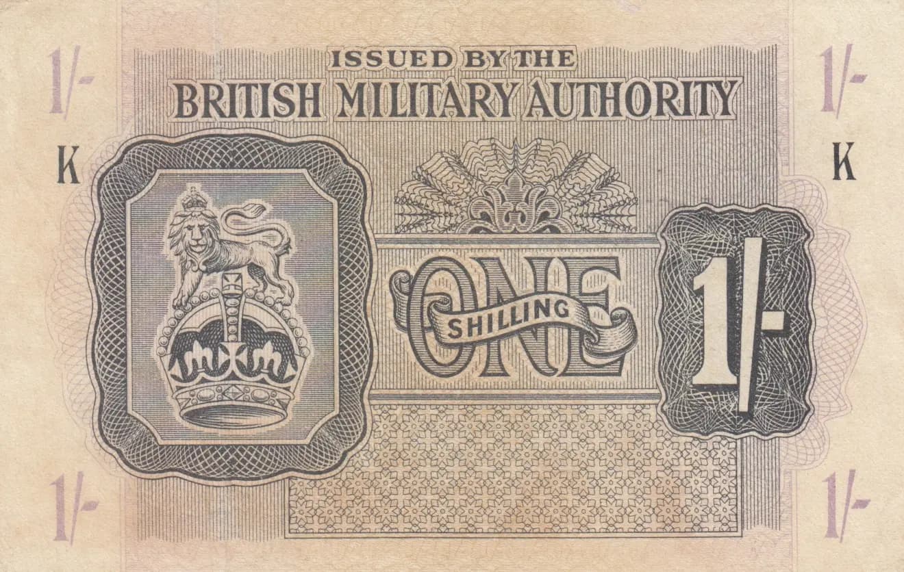 1 shilling 1943 from Great Britain, P-M2 (1943) — image 1