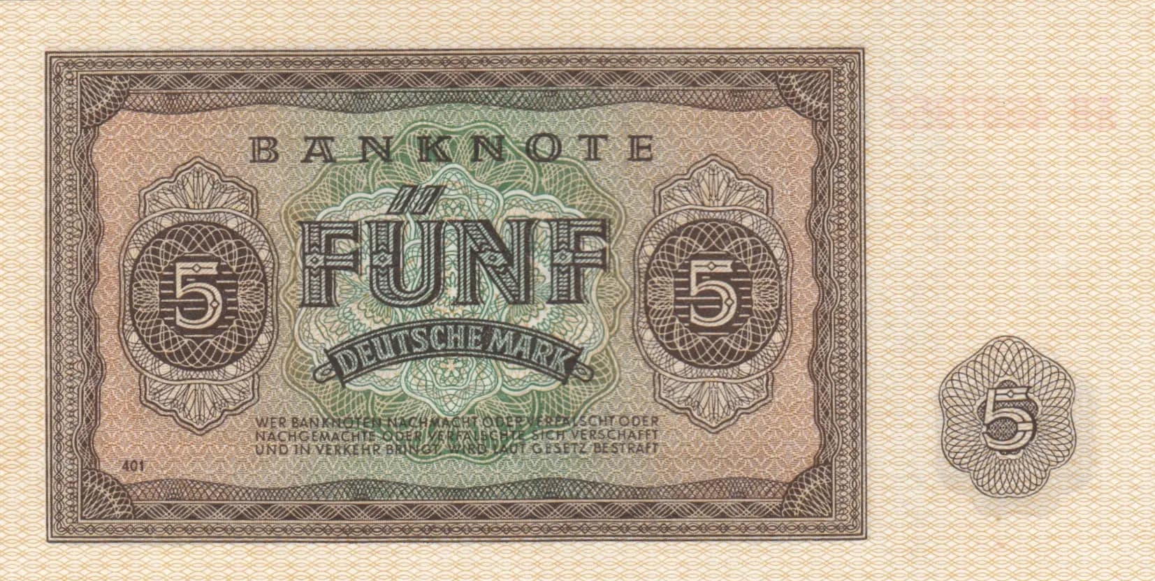 5 mark 1948 from Germany, Democratic Republic, P-11b (1948) — image 2