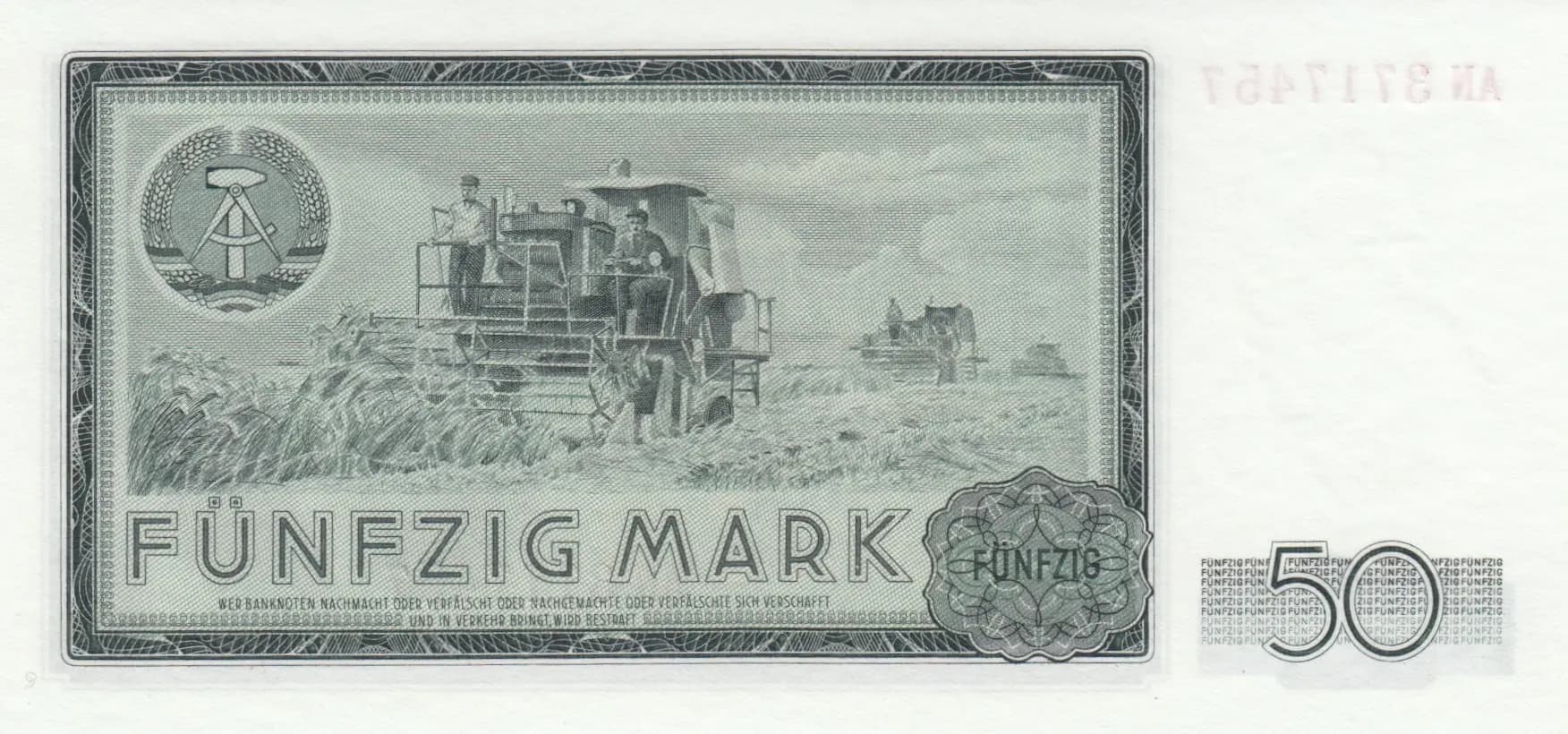 50 mark 1964 from Germany, Democratic Republic, P-25 (1964) — image 2