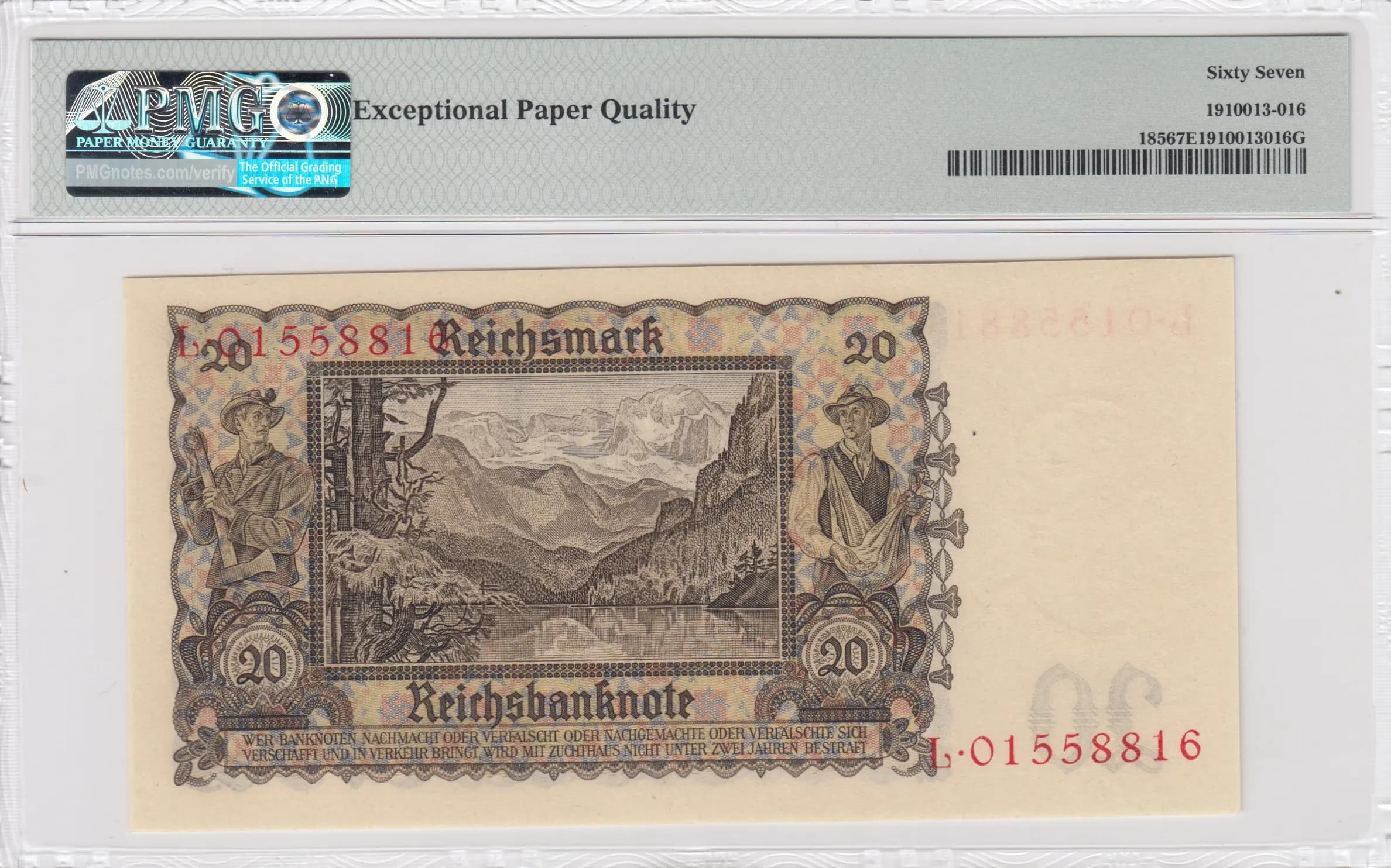 20 reichsmark 1939 from Germany, P-185 (1939) — image 2