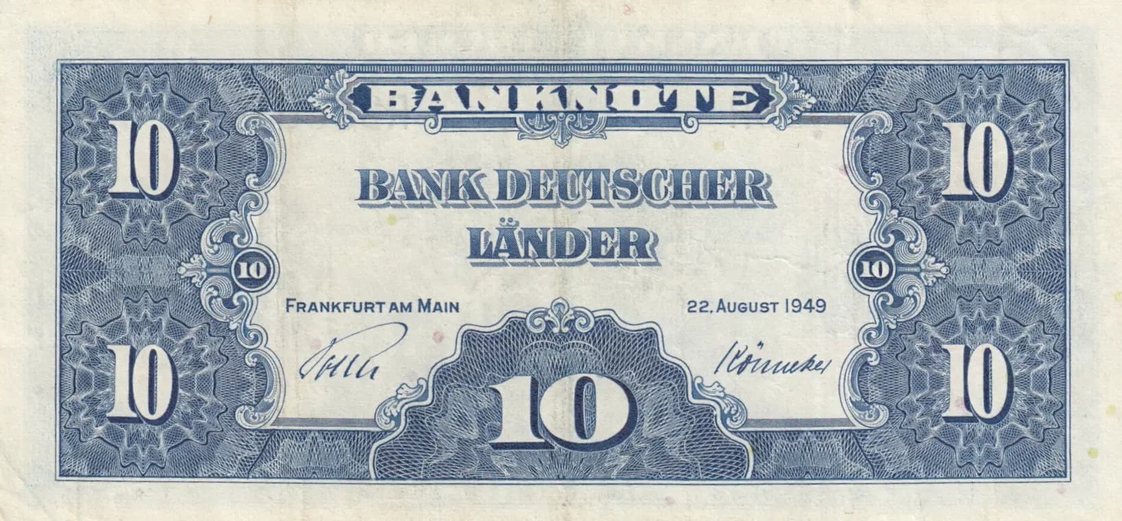 10 mark 1948 from Germany, Federal Republic, P-5a (1948) — image 2