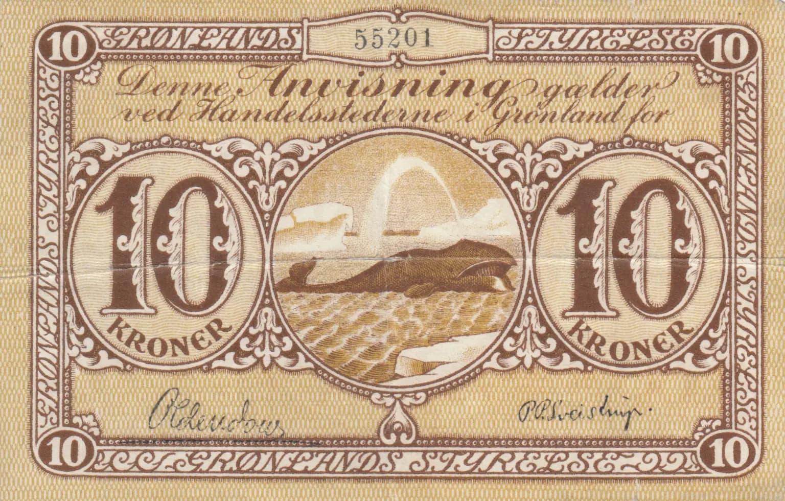 10 kroner 1926 from Greenland, P-16d (1926) — image 1