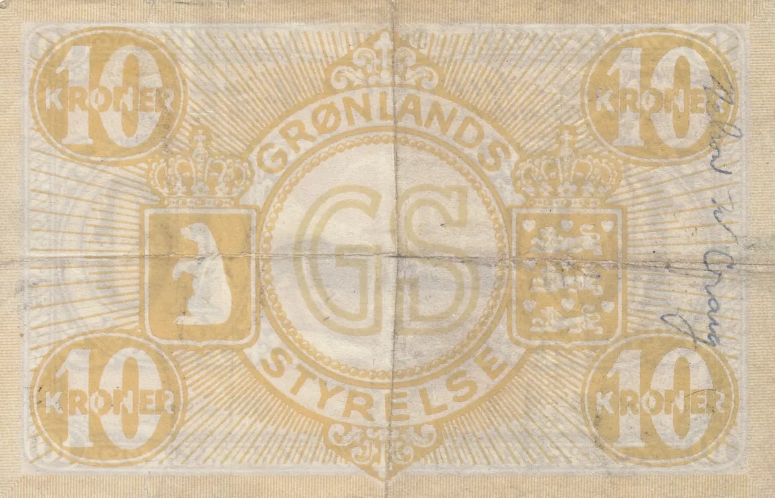 10 kroner 1926 from Greenland, P-16d (1926) — image 2