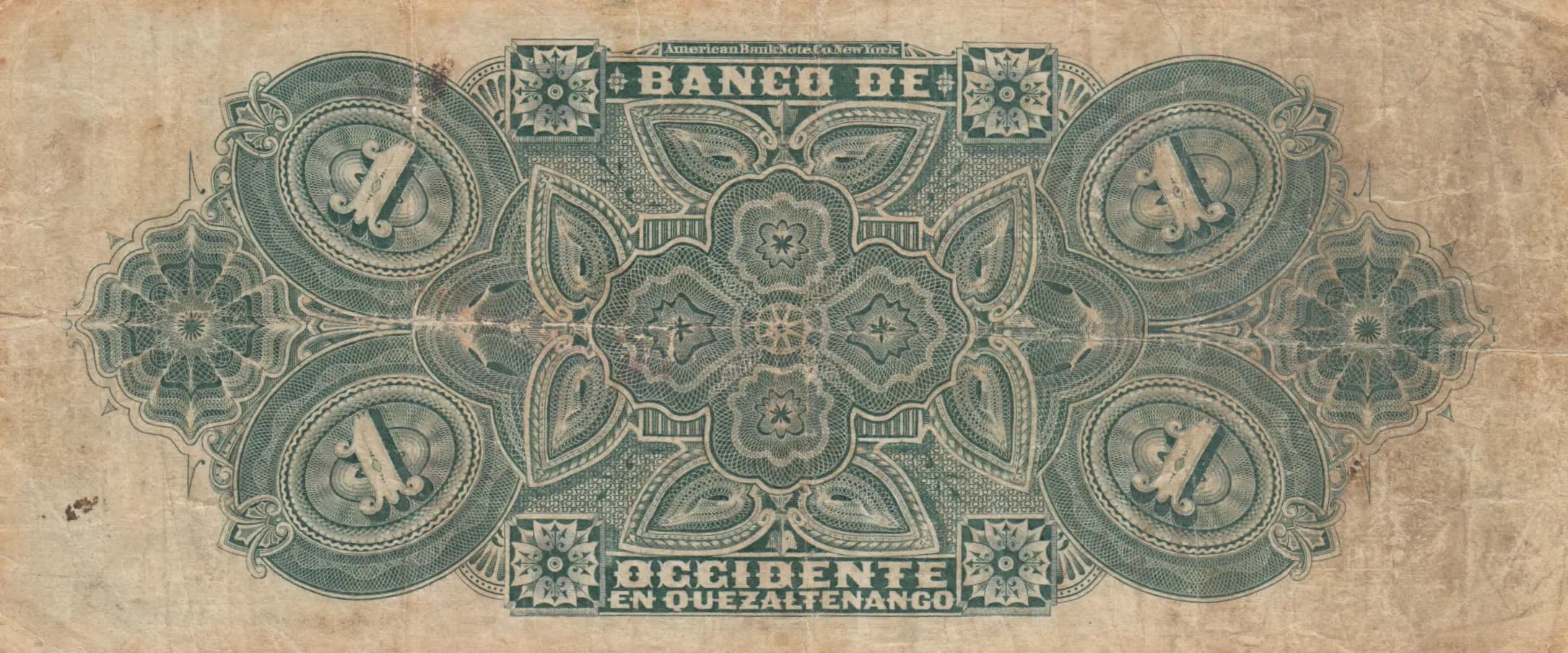 1 peso 1899 from Guatemala, P-S173b (1899) — image 2