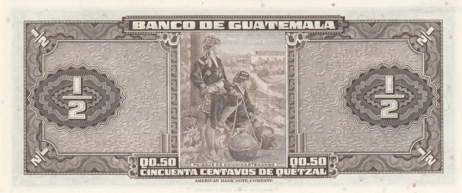 1/2 quetzal 1948 from Guatemala, P-23 (1948) — image 2