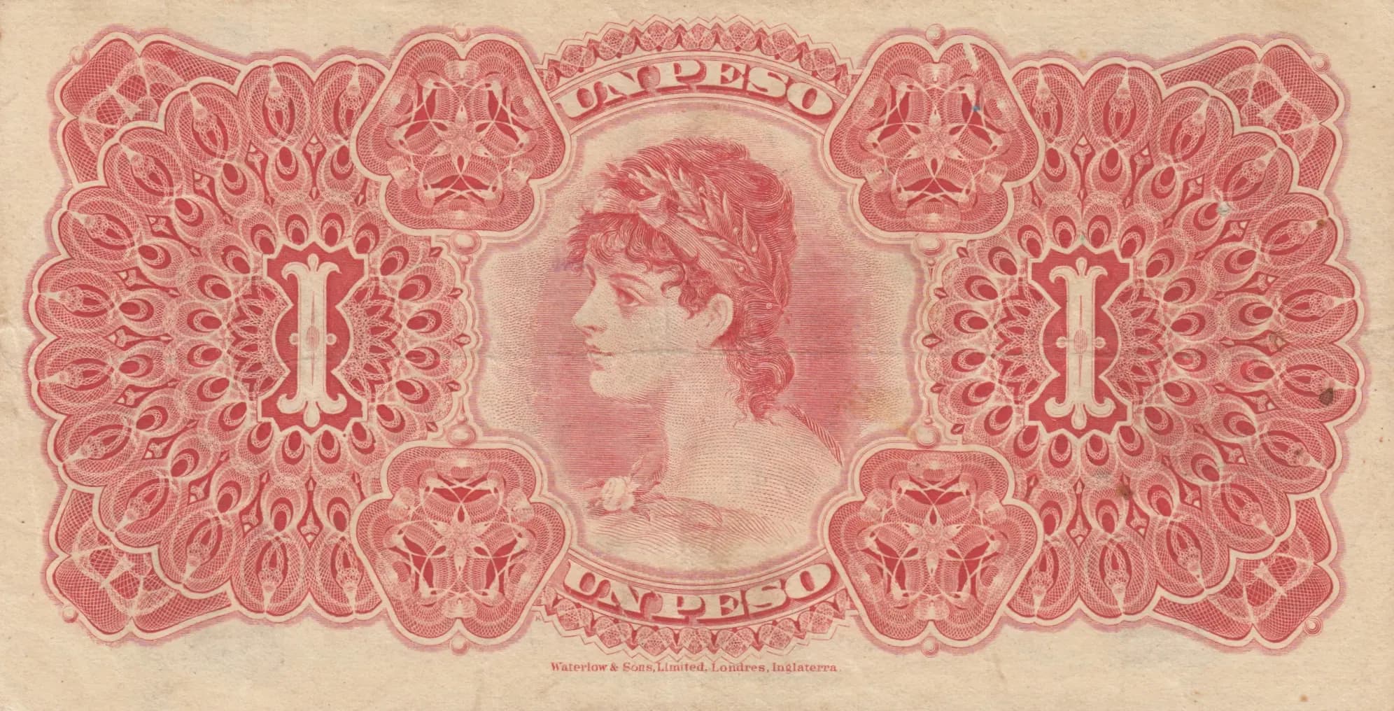 1 peso 1920 from Guatemala, P-S101b (1920) — image 2