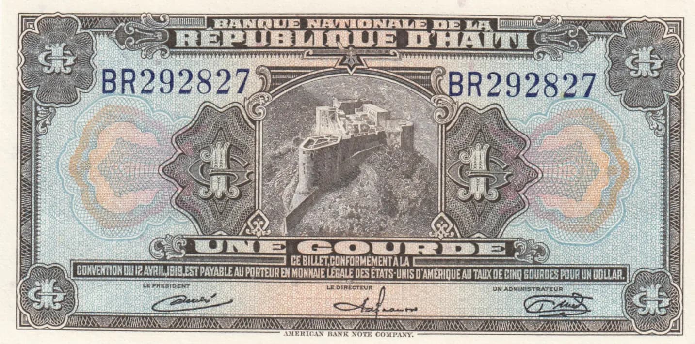 1 gourde 1964 from Haiti, P-185 (1964) — image 1