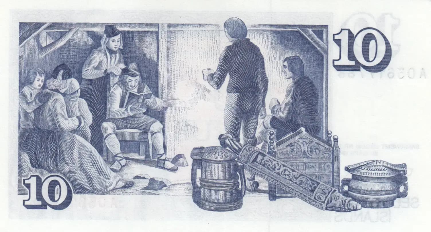 10 kronur 1981 from Iceland, P-48(1) (1981) — image 2