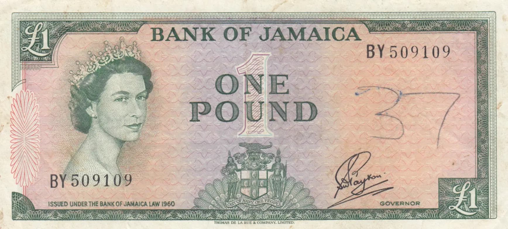 1 pound 1964 from Jamaica, P-51Cb (1964) — image 1