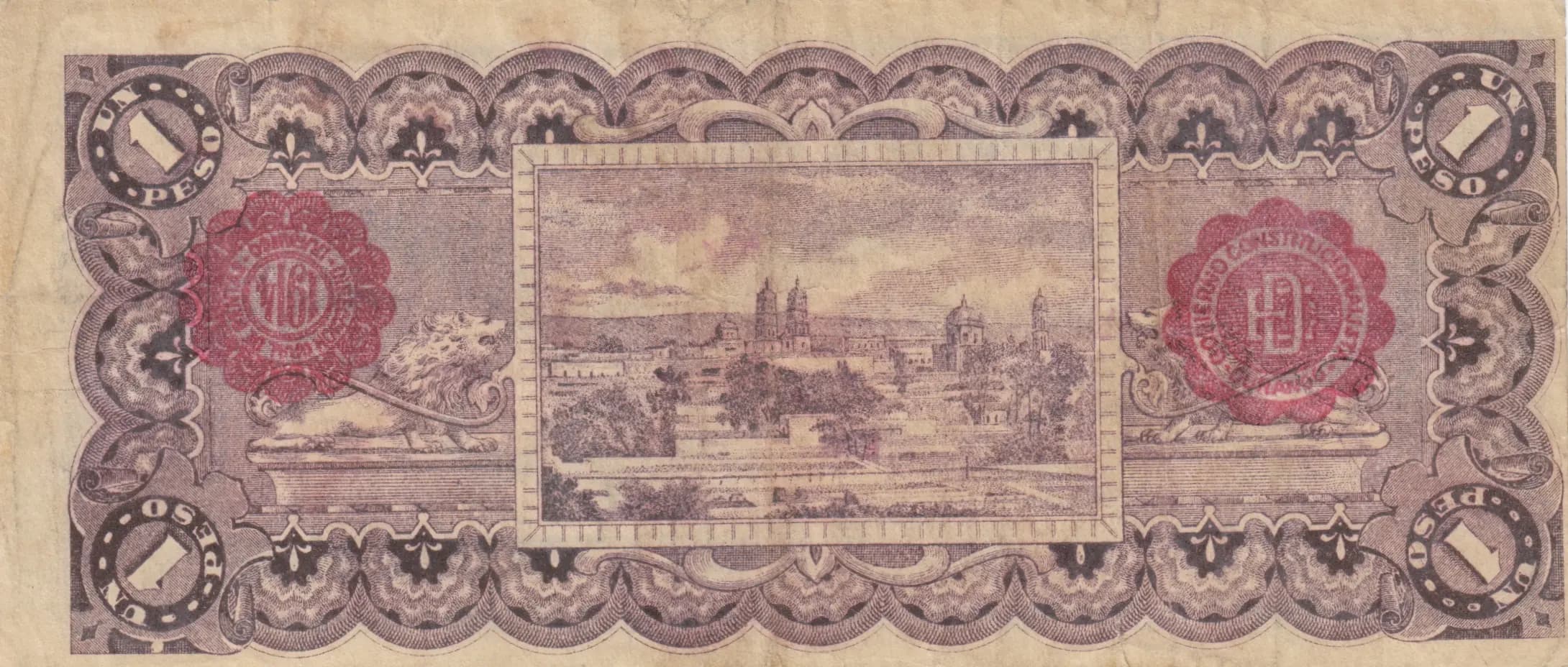 1 peso 1914 from Mexico, P-S738 (1914) — image 2