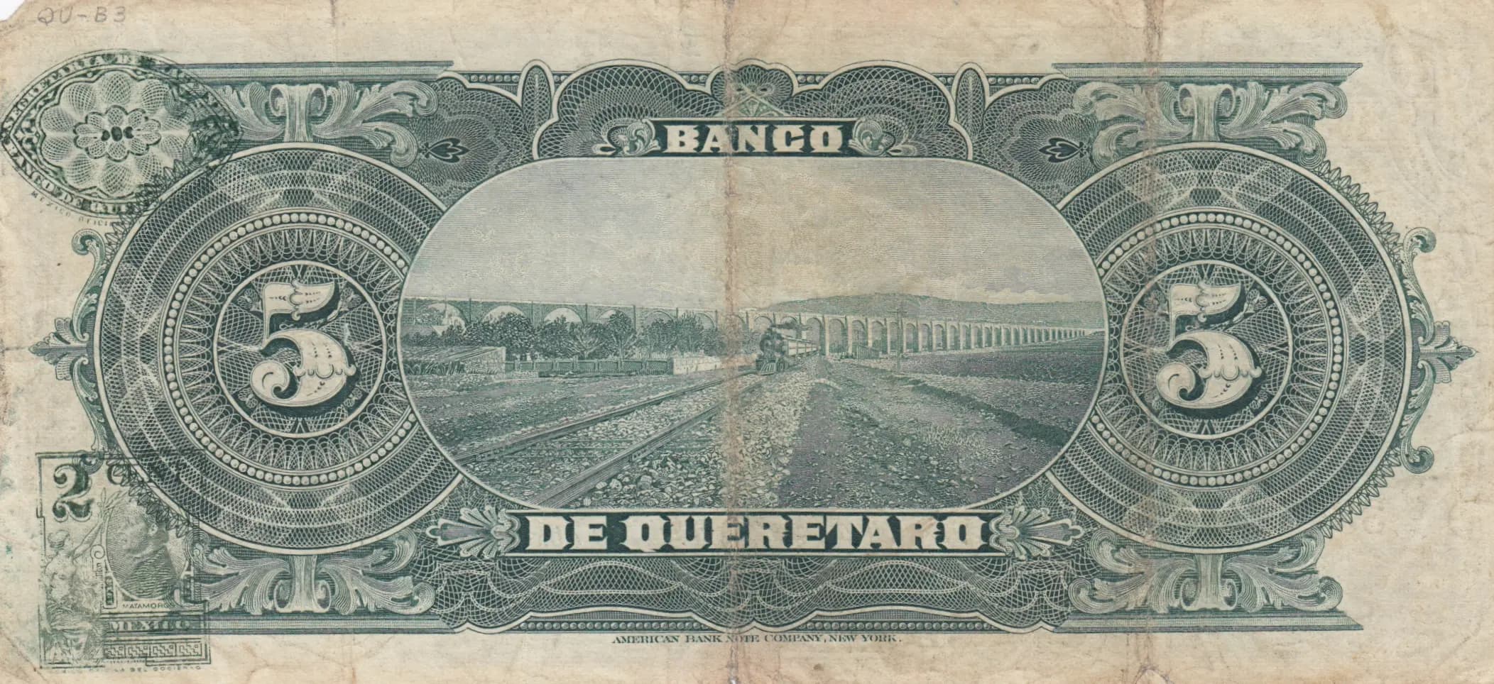 5 pesos 1914 from Mexico, P-S390b (1914) — image 2
