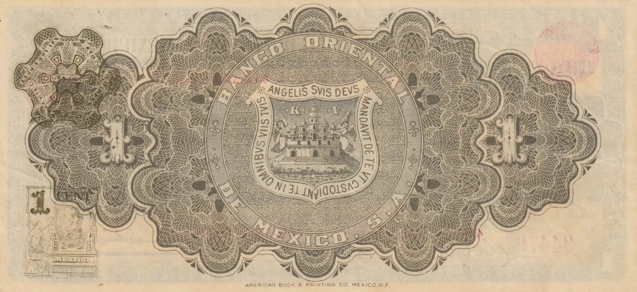 1 peso 1914 from Mexico, P-S388a (1914) — image 2