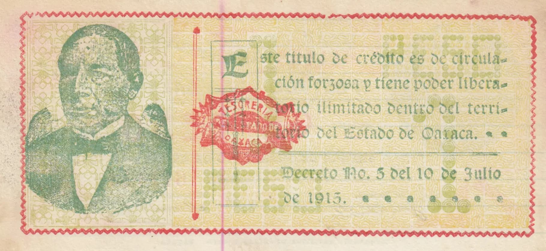 1 peso 1915 from Mexico, P-S953 (1915) — image 2
