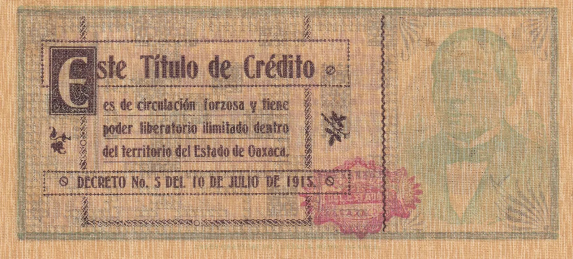 20 pesos 1915 from Mexico, P-S959b (1915) — image 2