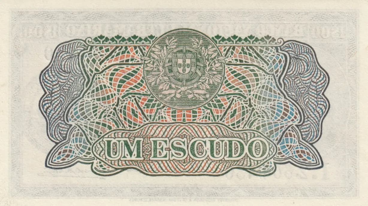 1 escudo 1944 from Mozambique, P-92 (1944) — image 2