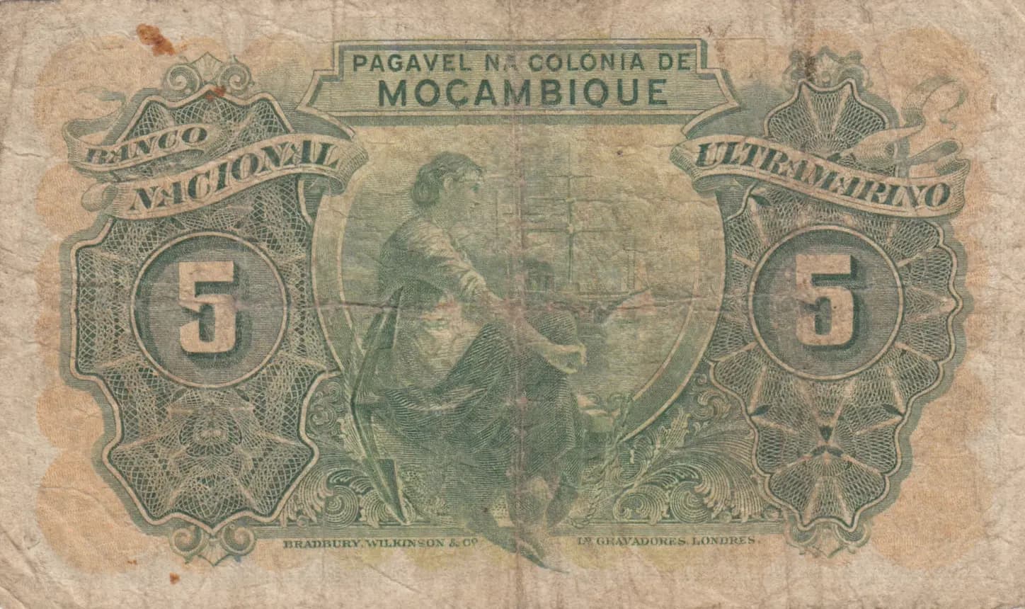 5 escudos 1945 from Mozambique, P-94 (1945) — image 2