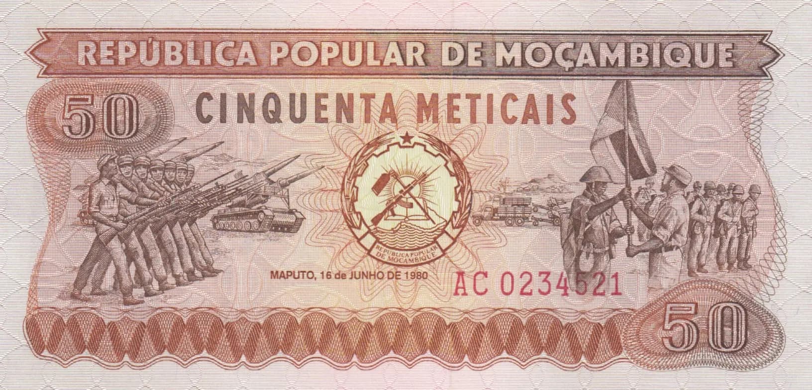50 meticais 1980 from Mozambique, P-125 (1980) — image 1